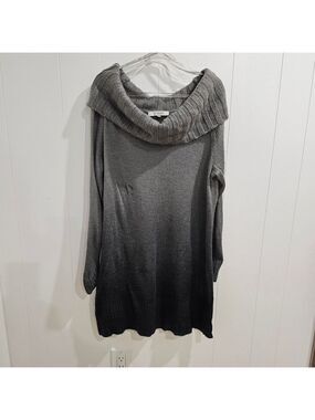 AE Sport 1X Gray Black Ombre Cowl Neck Sweater Dress Plus Size Soft Knit Tunic